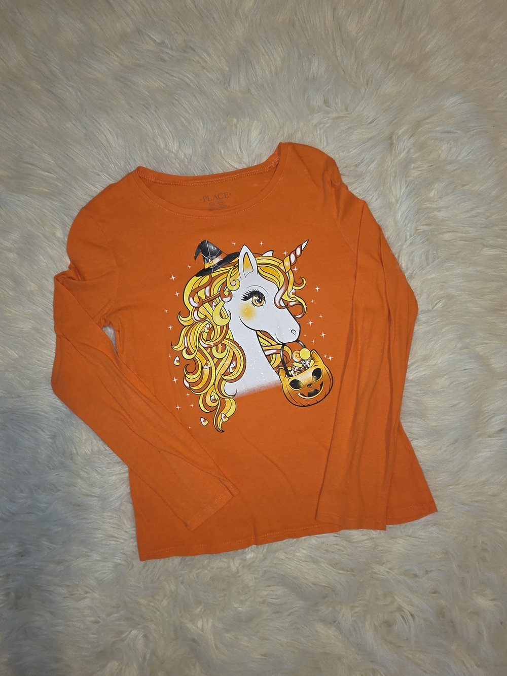 3/$15 Orange Unicorn Halloween Long-Sleeve Top - The Children's Place